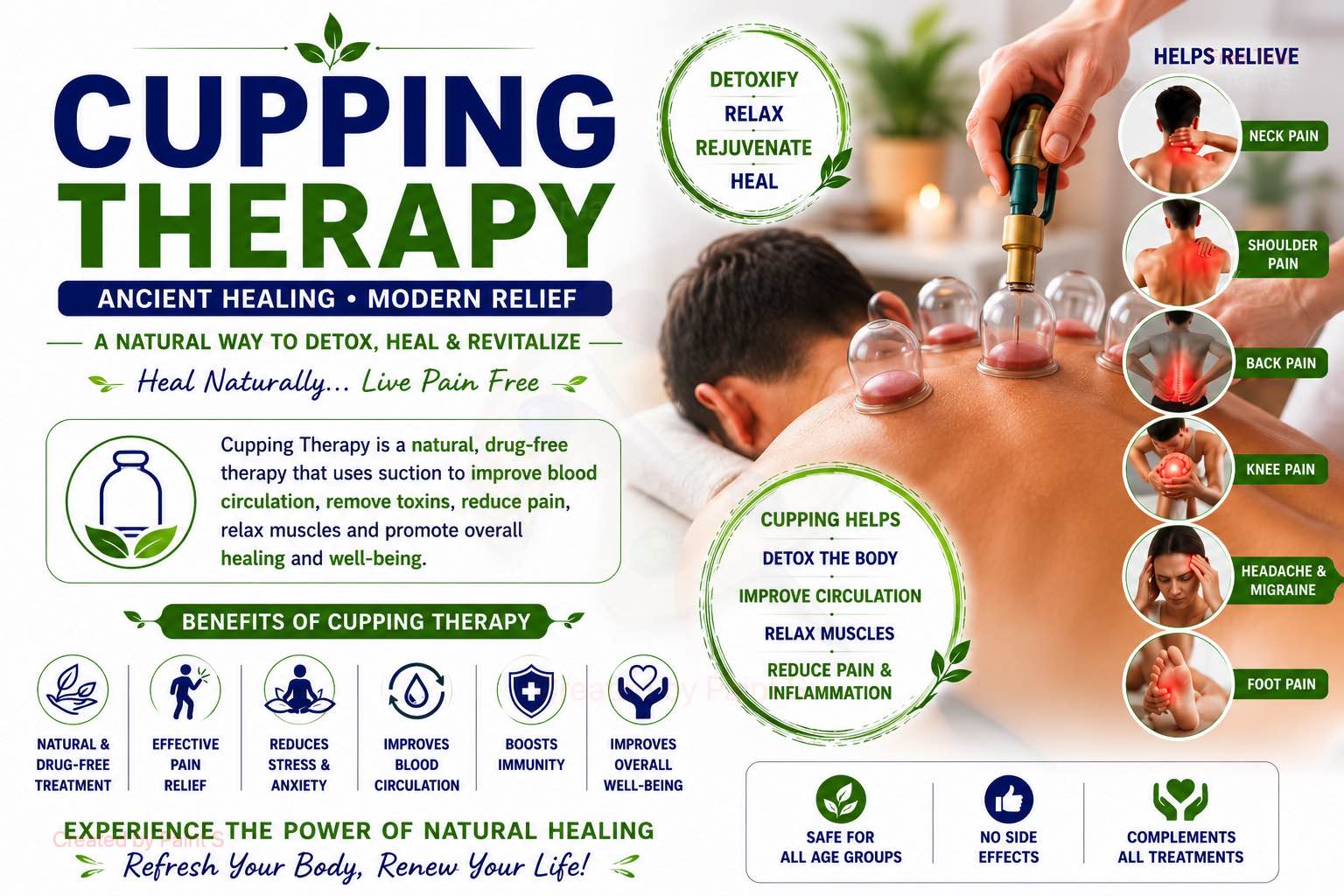 Cupping Therapy treatment at Dr Desai Acupuncture and Nature Cure Centre in Sangli Miraj Kupwad, 
